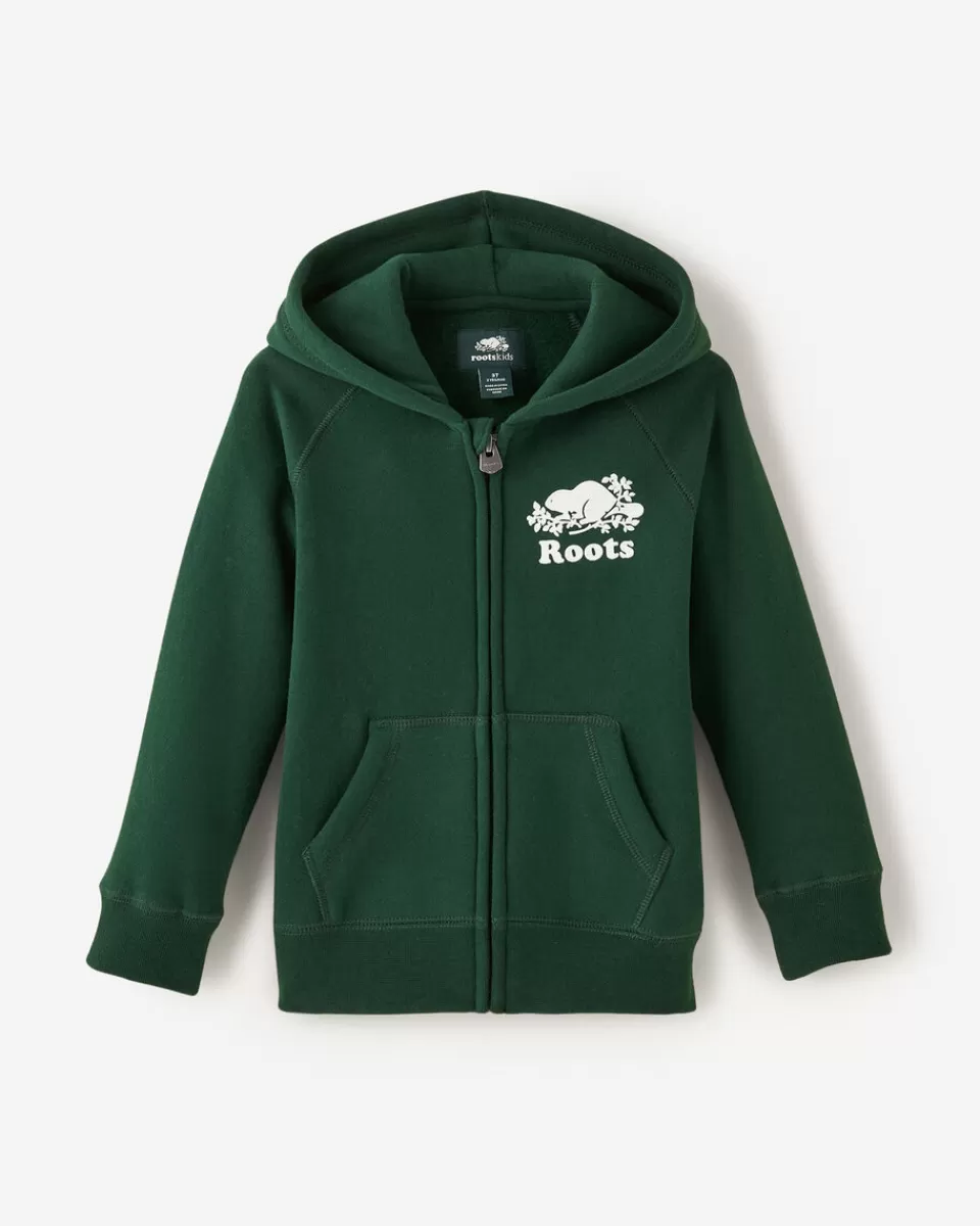 Roots Toddler Organic Original Full Zip Hoodie VARSITY GREEN Store