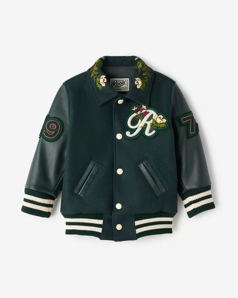 Roots Toddler Signature Varsity Jacket VARSITY GREEN/GREEN Discount