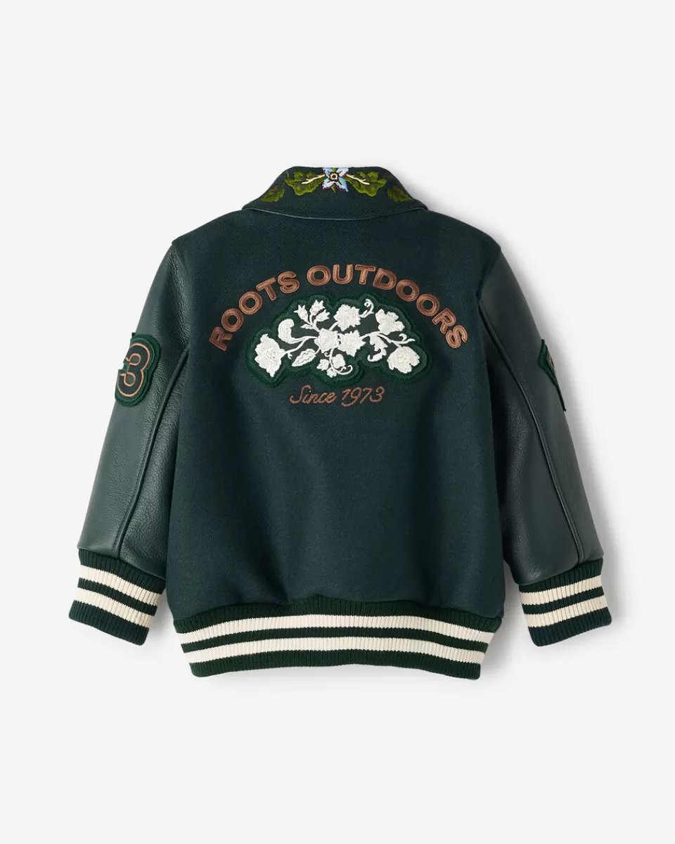 Roots Toddler Signature Varsity Jacket VARSITY GREEN/GREEN Discount