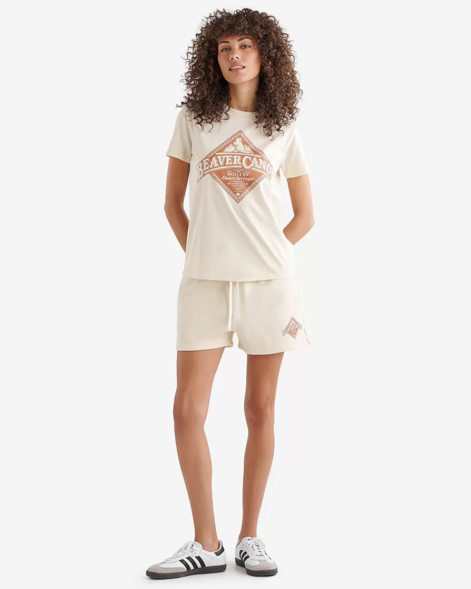 Roots Womens Beaver Canoe T-shirt ALMOND MILK Cheap