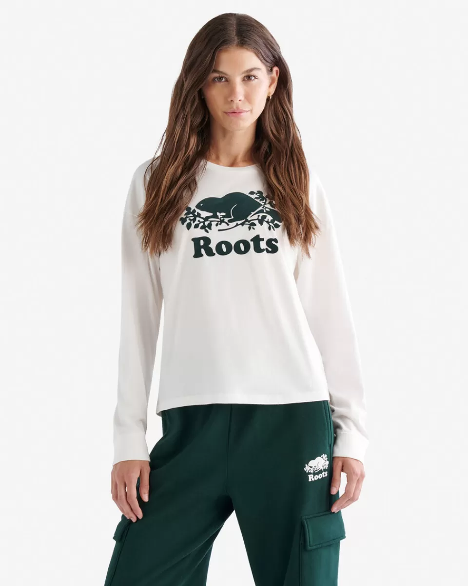 Roots Womens Organic Cooper Long Sleeve T-shirt New